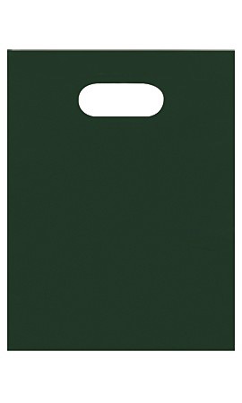 Low-Density Dark Green Plastic Merchandise Bags - 9" x 12"