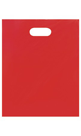 Low-Density Red Plastic Merchandise Bags - 12" x 15"