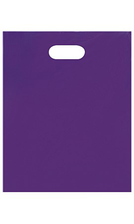 Low-Density Purple Plastic Merchandise Bags - 12" x 15"