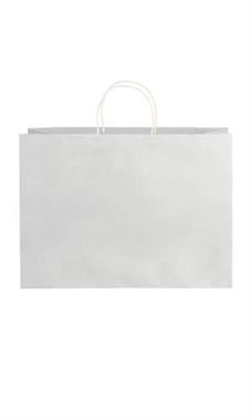Large White on Kraft Premium Folded Top Paper Bags