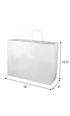 Large White Wholesale Kraft Paper Shopping Bags