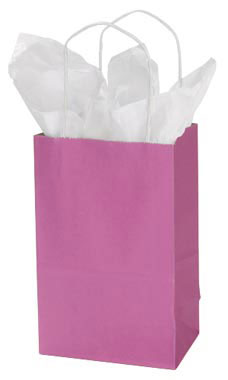 Small Shocking Pink Paper Shopping Bag