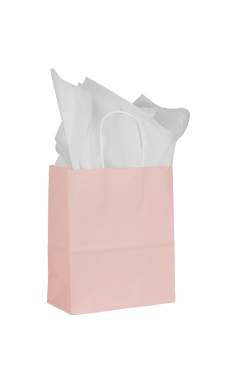 Medium Pink Paper Shopping Bags - Case of 100 Medium Pink Paper Shopping Bags - Case of 100