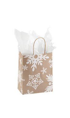 Medium Giant Snowflake Paper Shopping Bags - Case of 25