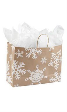 Large Giant Snowflake Paper Shopping Bags - Case of 100