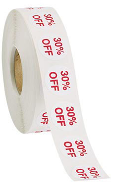 30% Off Self-Adhesive Discount Label 30% Off Self-Adhesive Discount Label