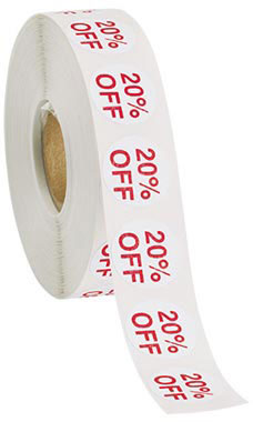 20% Off Self-Adhesive Discount Label 20% Off Self-Adhesive Discount Label