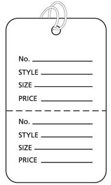 White Strung Large Coupon Price Tag