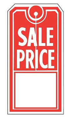Red/White Slit Sale Price Tag Red/White Slit Sale Price Tag