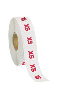 Self-Adhesive Size Labels - Size XS Self-Adhesive Size Labels - Size XS