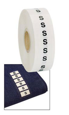 "S" Wrap Around Size Label Strips "S" Wrap Around Size Label Strips