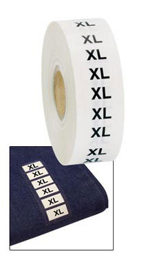 "XL" Wrap Around Size Labels "XL" Wrap Around Size Labels