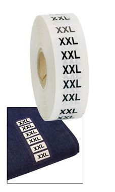 "XXL" Wrap Around Size Labels "XXL" Wrap Around Size Labels