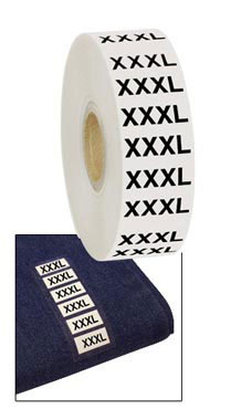 Wrap Around Clothing Size Labels - Size XXXL Wrap Around Clothing Size Labels - Size XXXL