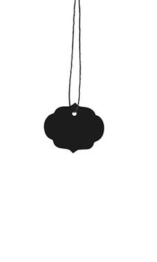 Small Strung Ornate Oval Black Tags Small Strung Ornate Oval Black Tags