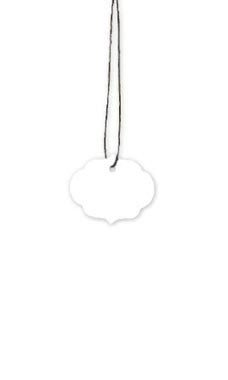 Small Strung Ornate Oval White Tags Small Strung Ornate Oval White Tags
