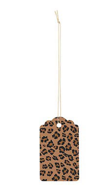 Large Strung Scalloped Brown Leopard Tags Large Strung Scalloped Brown Leopard Tags