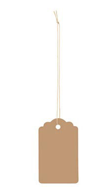 Large Strung Scalloped Khaki Tags Large Strung Scalloped Khaki Tags