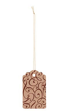 Large Strung Scalloped Cocoa Scripts Tags Large Strung Scalloped Cocoa Scripts Tags