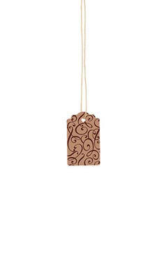 Small Strung Scalloped Cocoa Scripts Tags Small Strung Scalloped Cocoa Scripts Tags