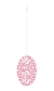 Large Strung Oval Pink Damask Tags Large Strung Oval Pink Damask Tags
