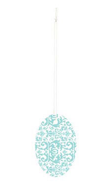 Large Strung Oval Aqua Damask Tags Large Strung Oval Aqua Damask Tags