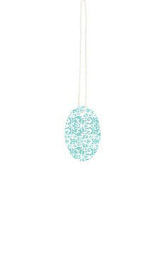 Small Strung Oval Aqua Damask Tags Small Strung Oval Aqua Damask Tags