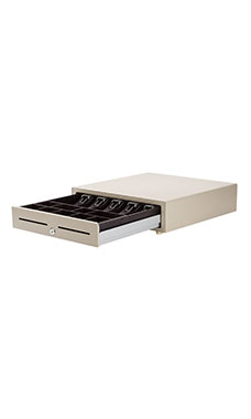 Beige Steel Cash Drawer With Lock and Removable Tr
