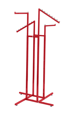 Made to Order Berry Red 4-Way Rack with Straight and Slant Arms
