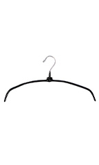 16 inch Black Metal Non-Slip Rubberized Hangers Case of 100
