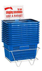 Set of 12 Blue Shopping Baskets