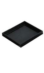 Small Black Faux Leather Open Top Tray