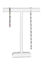 Large White Faux Leather T-Bar Display