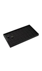 Large Black Faux Leather Ring Tray