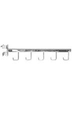 Straight Clamp-On J-Hook Chrome Clothing Rack Add-On Arm