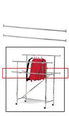 Chrome Add On Rails for Chrome Double-Rail Clothing Rack with Z-Brace