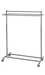 Boutique Raw Steel Double-Rail Rolling Rack
