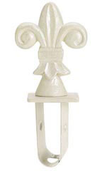 Boutique Ivory Fleur De Lis  Square Fitting Finial