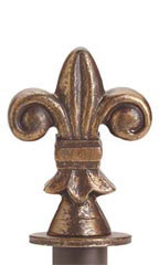 Boutique Cobblestone Fleur De Lis Round Fitting Finial