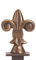 Boutique Cobblestone Fleur De Lis Square Fitting Finial