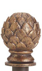Boutique Cobblestone Artichoke Round Fitting Finial