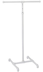 Boutique White Pipe 2-Way Clothing Rack with Straight Arms