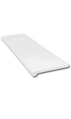 13 x 48 inch Bullnose White Injection Molded Shelf