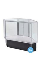 Full Vision Corner Rear Access Black Display Case Fully Assembled