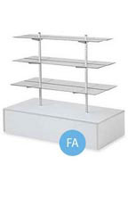 Gray Glass Shelf Gondola