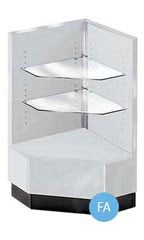 Gray Metal Framed Open-Shelf Corner Filler Fully Assembled