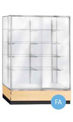 70 inch Maple Metal Framed Glass Wall Unit Fully Assembled