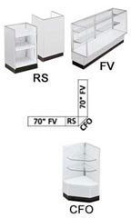 Gray Metal Framed Display Case Arrangement Set