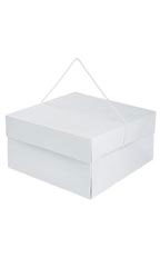 14 x 14 x 7 inch White Hat Boxes with Handles