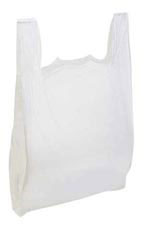 Large White Plastic T-Shirt Bags - Case of 500